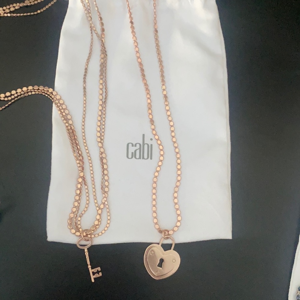 Cabi rose gold two in one necklace